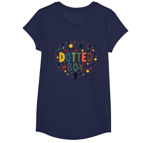 Bunte Kunst für Jungen, gepunktet, Verspieltes Kindheitswunder T-Shirt, Girls, Marineblau, XS Bunte Kunst für Jungen, gepunktet, Verspieltes Kindheitswunder T-Shirt, Girls, Marineblau, XS von Generic