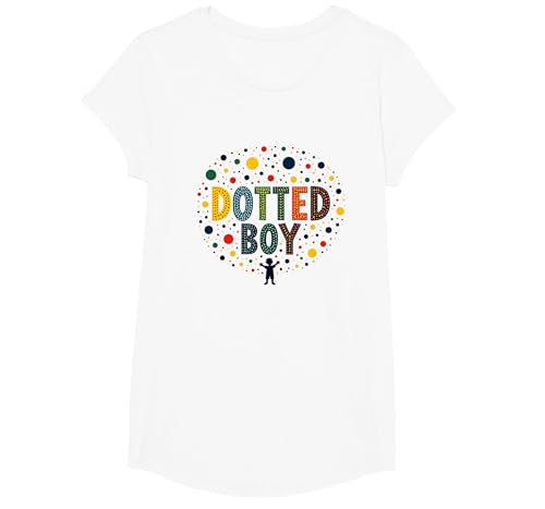 Bunte Kunst für Jungen, gepunktet, Verspieltes Kindheitswunder T-Shirt, Girls, Weiß, XS von Generic