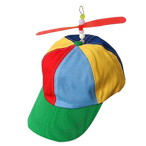 Bunte Propellermütze | Propeller-Mütze | Hubschraubermütze | HubschrauberKappe | Propeller Baseball Cap für Erwachsene & Kinder - Größenverstellbar (As shown, One Size) von Generic