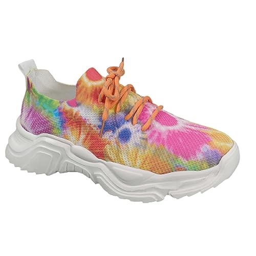 Bunte Sneaker Damen Laufschuhe Turnschuhe Leichtgewichts Outdoor Leicht Walking Schuhe Freizeitschuhe Atmungsaktiv StraßEnlaufschuhe Running Shoe Halbschuhe Weichen Sohlen Fitnessschuhe 34-42 von Generic