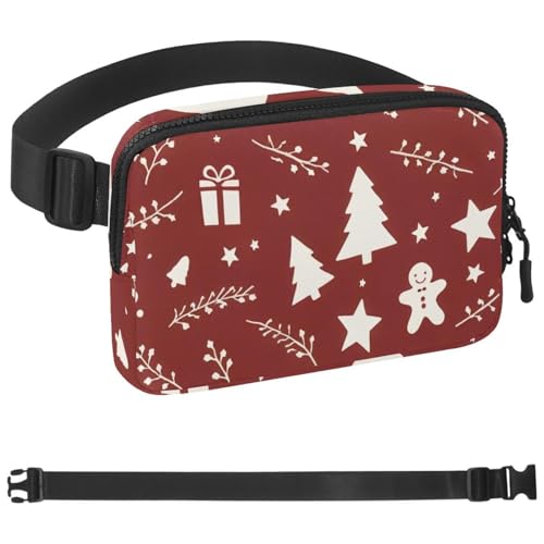 Bunte Weihnachts-122 Gürteltasche für Damen und Herren, Gürteltasche mit verstellbarem Riemen, modische Umhängetasche für Reisen, Outdoor, Laufen, Wandern, Mehrfarbig 05, 1.5x9.0x5.9in/4x23x15cm von Generic