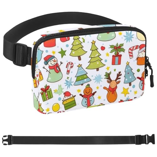 Bunte Weihnachts-Gürteltasche für Damen und Herren, Gürteltasche mit verstellbarem Riemen, modische Umhängetasche für Reisen, Outdoor, Laufen, Wandern, Mehrfarbig 05, 1.5x9.0x5.9in/4x23x15cm von Generic