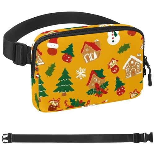 Bunte Weihnachts-Umhängetasche für Damen und Herren, Gürteltasche für Reisen, Freizeit, Wandern, Radfahren, 133, Mehrfarbig 05, 1.5x9.0x5.9in/4x23x15cm von Generic