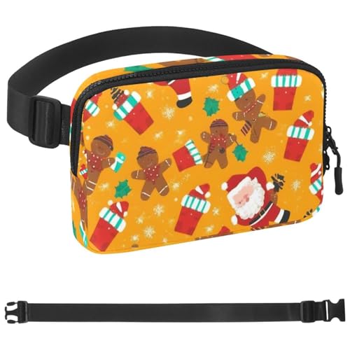 Bunte Weihnachts-Umhängetasche für Damen und Herren, Gürteltasche für Reisen, Freizeit, Wandern, Radfahren, 133, Mehrfarbig 09, 1.5x9.0x5.9in/4x23x15cm von Generic