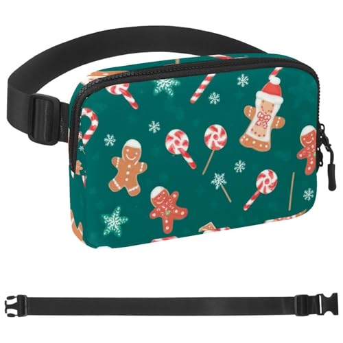 Bunte Weihnachts-Umhängetasche für Damen und Herren, Gürteltasche für Reisen, Freizeit, Wandern, Radfahren, 133, Mehrfarbig 10, 1.5x9.0x5.9in/4x23x15cm von Generic