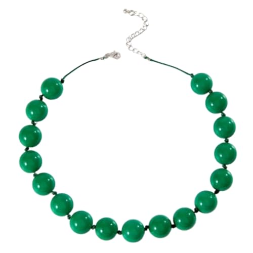 Bunte große Perlen einlagige Halskette Frauen übertriebene Persönlichkeit Perlenkette Schmuck (B) von Generic