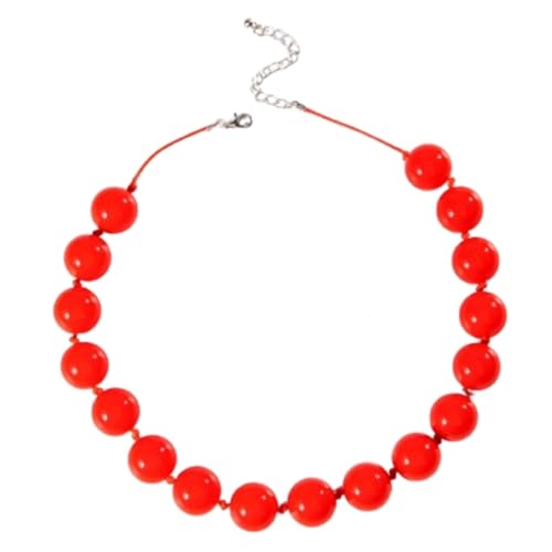 Bunte große Perlen einlagige Halskette Frauen übertriebene Persönlichkeit Perlenkette Schmuck (D) von Generic