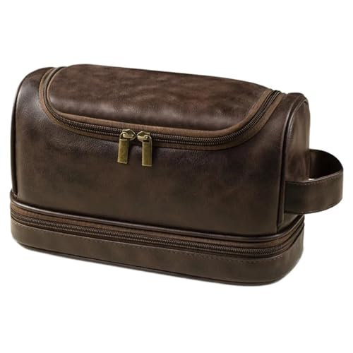Business Einfache Pu Tragbare Männer Neutral Gürtel Haken Hand Waschen Kosmetik Tasche Frauen(Coffee Brown) von Generic