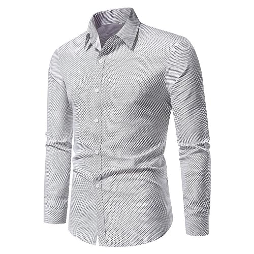 Business Hemd Herren Hemd Langarm Herren Hemd Langarm Business Hemd Freizeithemd Formelle Baumwolle Dehnbar Hemd Klassisch Casual Western -Kragen Hemd Männer Regular Fit (new1-White, S) von Generic