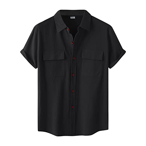 Business Hemd Herren Kurzarm Bequem Oberteile Mit 2 Brusttasche Mit Kragen Button-up Leichte Hemden Basic Shirt Sweater Sommerhemd Business Tops Freizeithemden Modisches Bequemes Sommer Business Hemd Herren Kurzarm Bequem Oberteile Mit 2 Brusttasche Mit Kragen Button-up Leichte Hemden Basic Shirt Sweater Sommerhemd Business Tops Freizeithemden Modisches Bequemes Sommer von Generic
