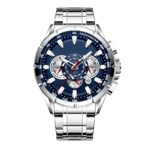 Business Smart Watch für Männer, Edelstahl Uhren für Männer,Chronograph Uhren für Männer - Mechanische Band, Business Clothing Accessoires für Geburtstage, Ostern von Generic