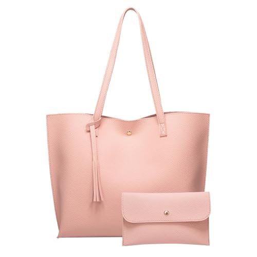 Business Taschen Damen Solide Quasten-Muttertasche, große Kapazität, eine Schultertasche, Einkaufstasche Business Taschen Damen Blau (Pink, One Size) von Generic