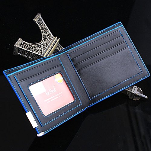 Business Wallet Wallet Holder Stilvolle Herren-Karten-Geldbörse Bifold Wallet Brieftasche Mit Geldscheinklammer (Black, One Size) von Generic