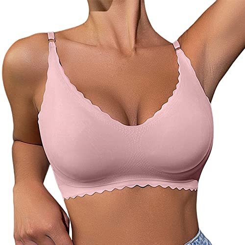 Bustier Damen Yoga-BH Push Up Sexy Sport-BHS ohne Bügel Weich Seamless Stretch Bustier Schlaf BH Schlaf Sport Bralette LäSsig Klassische Elastisch Leicht Weicher Komfort Funktionell Bustier BH von Generic