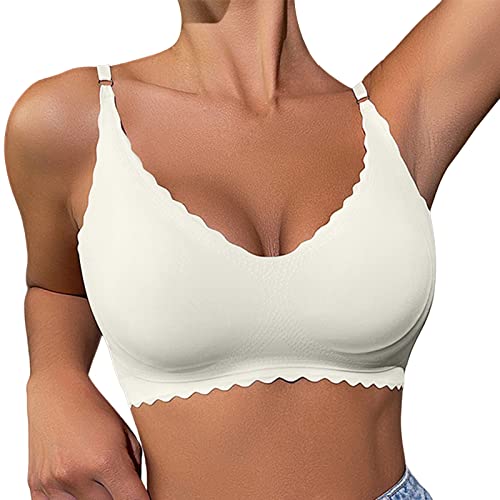 Bustier Damen Yoga-BH Push Up Sexy Sport-BHS ohne Bügel Weich Seamless Stretch Bustier Schlaf BH Schlaf Sport Bralette LäSsig Klassische Elastisch Leicht Weicher Komfort Funktionell Bustier BH von Generic