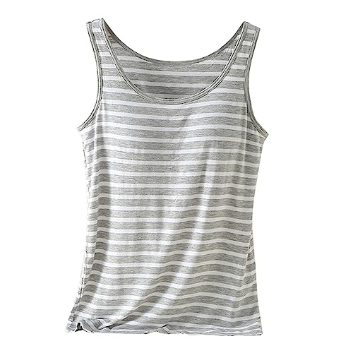 CGGMVCG Damen Unterhemd BH-Hemd Basic U-Ausschnitt Eingebauter BH Bügelloser Gepolstert Tank Tops Stretch Camisole, Z12 Grau, XX-Large CGGMVCG Damen Unterhemd BH-Hemd Basic U-Ausschnitt Eingebauter BH Bügelloser Gepolstert Tank Tops Stretch Camisole, Z12 Grau, XX-Large von Generic