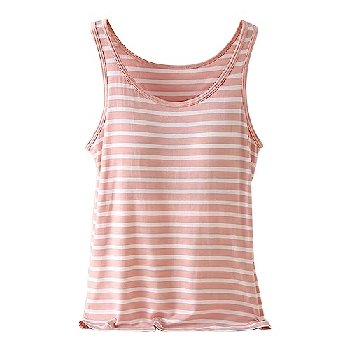 CGGMVCG Damen Unterhemd BH-Hemd Basic U-Ausschnitt Eingebauter BH Bügelloser Gepolstert Tank Tops Stretch Camisole, Z12 Rosa, X-Large CGGMVCG Damen Unterhemd BH-Hemd Basic U-Ausschnitt Eingebauter BH Bügelloser Gepolstert Tank Tops Stretch Camisole, Z12 Rosa, X-Large von Generic