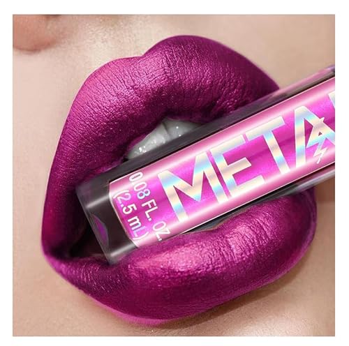 CHACHE Metallischer flüssiger Lippenstift Lipgloss Non-Stick Cup Lip Glaze Perlglanz Beauty Makeup Lang anhaltender Glanz (04-STRIPPER ROSA) von Generic