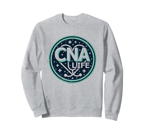 CNA Life Sternenemblem für Frauen, medizinisches Fachpersonal Sweatshirt, Unisex für Erwachsene, Grau Meliert, L von Generic