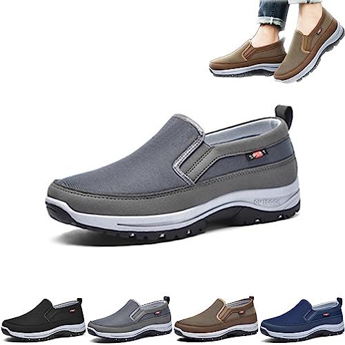 CNA Trop Herren-Wanderschuhe, CNA Trop Herren rutschfeste orthopädische Outdoor-Wanderschuhe, lässige, atmungsaktive Strick-Mesh-Schuhe zur Unterstützung des Fußgewölbes (Grey,EU:45) von Generic