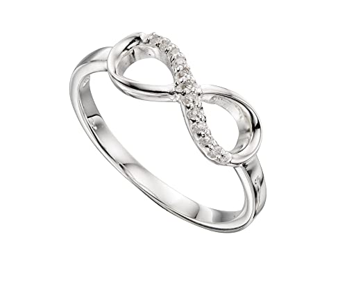 CZ Infinity Loop Ring, 925 Sterling Silber von Generic