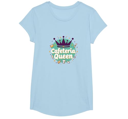 Cafeteria Queen: Regal Food Service Humor für Mittagessen Damen T-Shirt, Girls, Himmelblau, S Cafeteria Queen: Regal Food Service Humor für Mittagessen Damen T-Shirt, Girls, Himmelblau, S von Generic