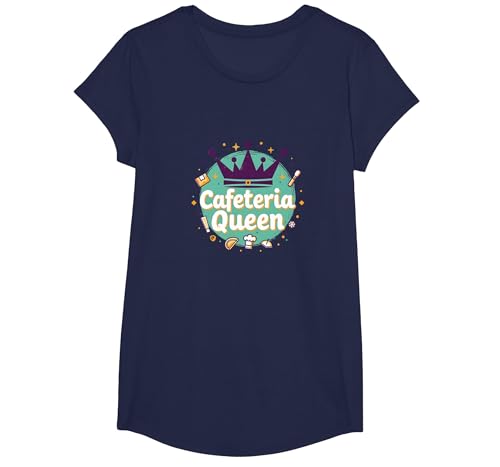 Cafeteria Queen: Regal Food Service Humor für Mittagessen Damen T-Shirt, Girls, Marineblau, L Cafeteria Queen: Regal Food Service Humor für Mittagessen Damen T-Shirt, Girls, Marineblau, L von Generic