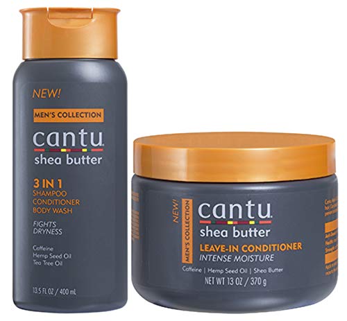Cantu Männer 3-in-1 Shampoo Conditioner Bodywash 13,5 Unzen mit Leave in Conditioner 13 Unzen von Generic