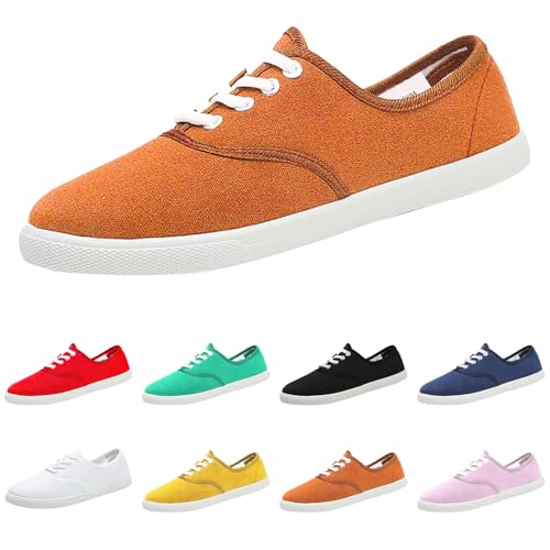Canvas Schuhe Damen Leicht Sommerschuhe Weiche Sohlen Bequeme Freizeitschuhe Einfarbig Stoffschuhe Atmungsaktive Segeltuchschuhe Flache Casual Halbschuhe rutschfeste Sportschuhe Damenschuhe von Generic