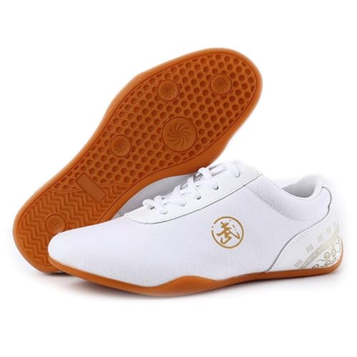 Canvas Taekwondo Karate Trainingsschuhe, Unisex rutschfeste Kung Fu Tai Chi Trainer Atmungsaktive rutschfeste Kampfsport-Sneaker,Weiß,41 EU von Generic