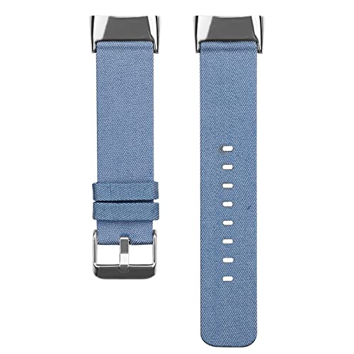 Canvas Uhrenarmbänder für Fitbit Charge 6 Armband für Frauen Männer, Robuste atmungsaktiv Watch Band Ersatz Watchband Armband für Fitbit Charge 6 Sport Armband, Klein Groß (Einheitsgröße, Hellblau) von Generic
