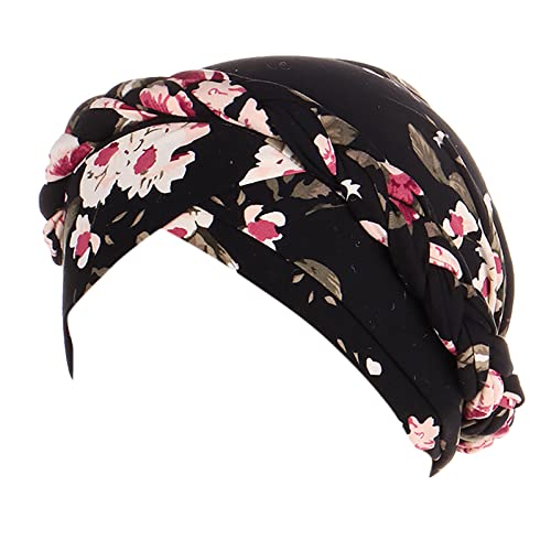 Cap Turban Braid Cancer Ethnic Head Turban Floral Headwear Wrap Bohemian Hair Cover Print Cap Hat Heardband Stirnband Joggen Herren von Generic