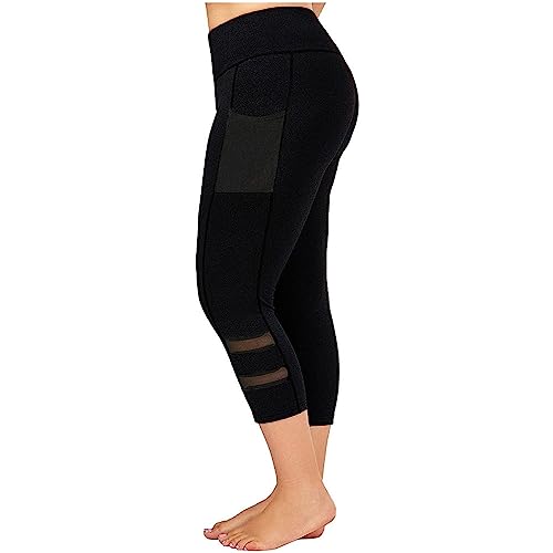 Caprihose Damen Sommer Stretch, Capri Leggings Damen Große Größen Stoffhose Schwarze Dünn Atmungsaktiv Yogahose Leicht Leggings Sportliche Curvy Sommerhose Blickdicht Sommer Cargohose/Strandhose Caprihose Damen Sommer Stretch, Capri Leggings Damen Große Größen Stoffhose Schwarze Dünn Atmungsaktiv Yogahose Leicht Leggings Sportliche Curvy Sommerhose Blickdicht Sommer Cargohose/Strandhose von Generic