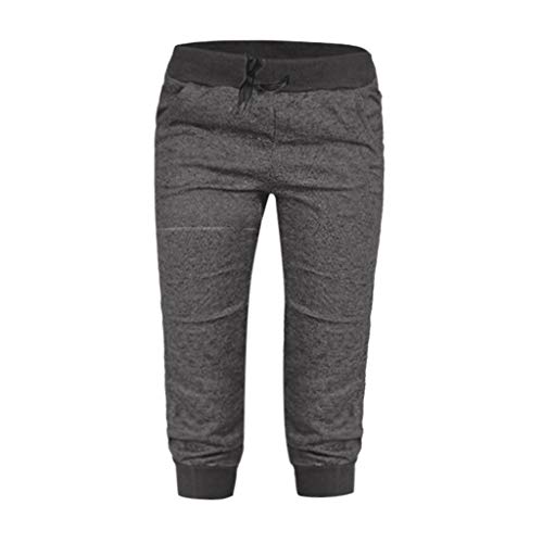 Caprihose Damen Sommer Stretch Jogginghose 3/4 Sporthose Große Größen Freizeithose Leicht Sommerhose Gerades Bein Yogahose 7/8 Caprihosen Kurze Stoffhose Bequem Strandhose-Haremshose von Generic