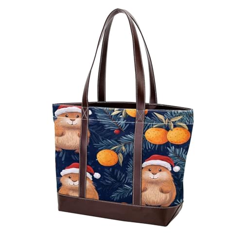 Capybara-60 Schultertaschen für Damen, groß, weiches gewaschenes Leder und strapazierfähige Handtaschen von Generic