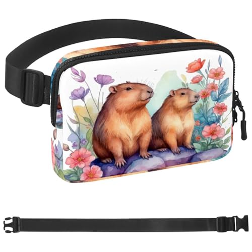 Capybara-79 Umhängetasche für Damen und Herren, Gürteltasche für Reisen, Freizeit, Wandern, Radfahren von Generic