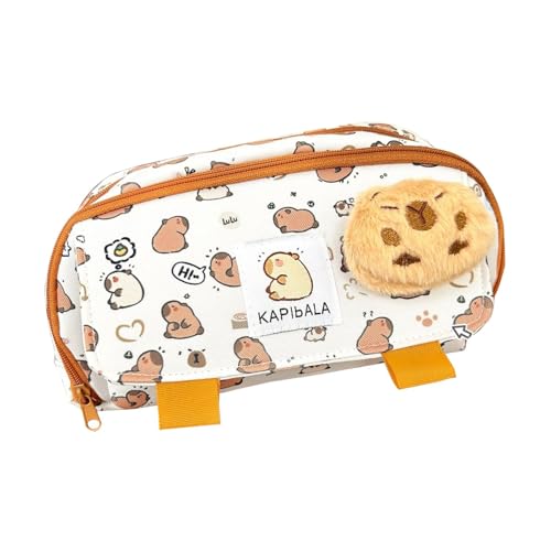 Capybara Federmäppchen für Studenten, Kosmetiktasche, Schreibwaren-Organizer für Schule, Uni, Teenager, Erwachsene, Khaki, Refer to description, Unisex von Generic