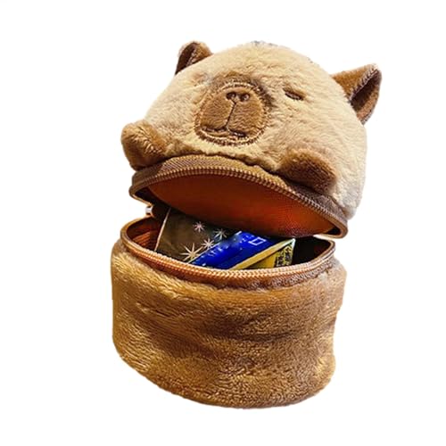 Capybara-Geldbörse Mit Reißverschluss – Stilvolle Geldbörse, Plüsch-Capybara-Geldbörse | Multifunktionale Capybara-Geldbörse, Kleingeld-Geldbörse, Niedliche Tier-Geldbörse, Capybara-Münzengeldbörse von Generic