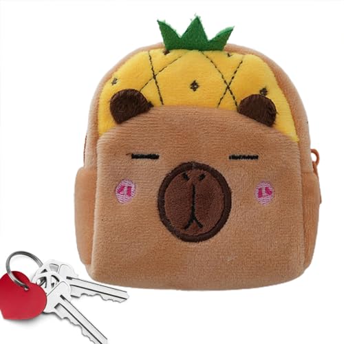 Capybara Plüsch-Handtasche Tiny Tasche aus Plüsch Reisehandtasche Capybara in Plüsch-Form Tiny Handtasche | Tragbare Organizer-Tasche für Süßigkeiten, Snacks, Schokolade, Spa C, gelb, Se référer au von Generic