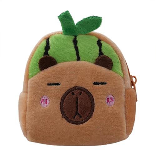 Capybara Plüsch-Handtasche Tiny Tasche aus Plüsch Reisehandtasche Capybara in Plüsch-Form Tiny Handtasche | Tragbare Organizer-Tasche für Süßigkeiten, Snacks, Schokolade, Spa C, grün, Se référer au von Generic