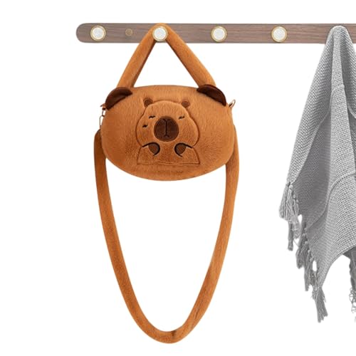 Capybara-Plüschtasche, Plüsch-Umhängetasche – Cartoon-Kuscheltier-Umhängetasche, Capybara-Geldbörse, Stofftier-Tasche, modische Plüschhandtaschen für Frauen von Generic