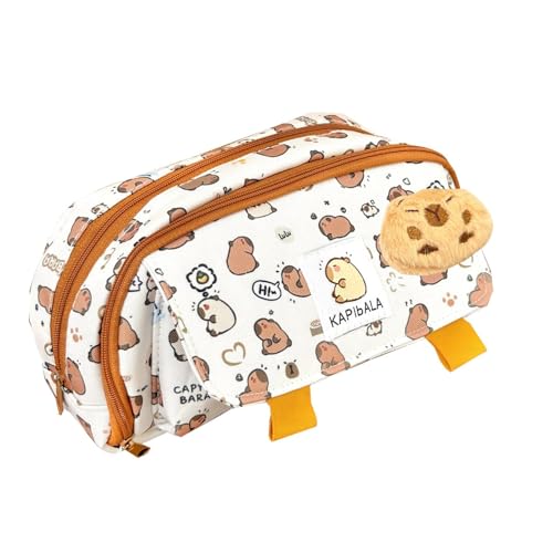 Capybara niedliches Federmäppchen, Federmäppchen, großes Fassungsvermögen, Reise-Kosmetiktasche mit Reißverschluss, Stiftehalter, Inhalt Capybara niedliches Federmäppchen, Federmäppchen, großes Fassungsvermögen, Reise-Kosmetiktasche mit Reißverschluss, Stiftehalter, Inhalt von Generic