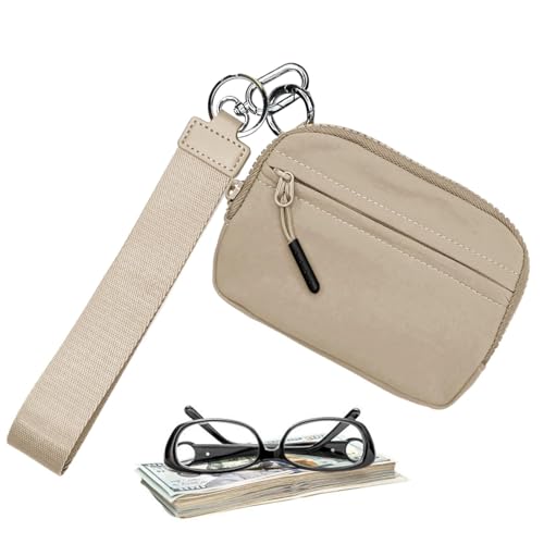 Card Wallet - Iris Brieftasche 2. Generation, Frauen Armbandbrieftasche | Kreditkarte Brieftasche wasserdichte Nylon Frauen Münzbaus, kompaktes Schlüsselring -Brieftasche mit Handgur von Generic