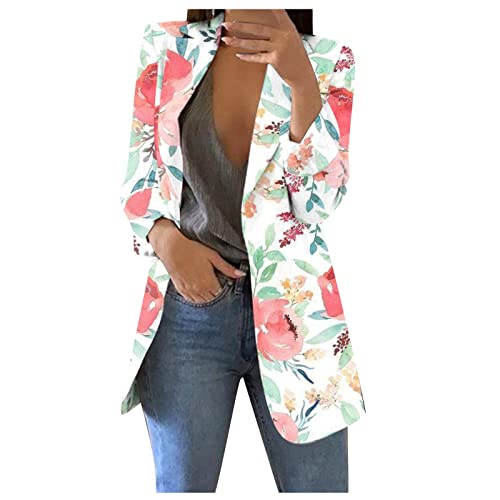 Cardigan Frauen Langärmelige Übergrösse Cardigan Florale Turndown Kragen Jacken Damens Polyester Slim Homewear Lustigen Soft Heiligabend von Generic