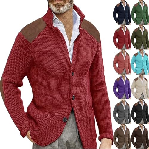 Cardigan Herren Strick Anzugjacke Männer Regular Fit Strickjacke Freizeitanzug Blazer Klassisch Sakko Geeignet Für Party Datum Abschlussball Hochzeit Smoking, Winterjacke Herren von Generic