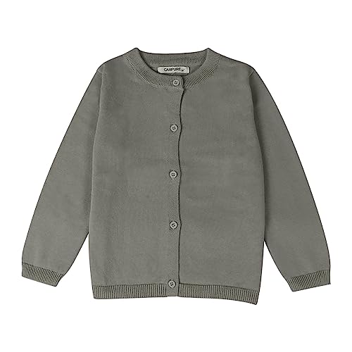 Cardigan-Strickjacke für Mädchen und Jungen mit Knöpfen Baby-Kleidung Baumwolle Kleinkind Winterjacke Basic Rundhals Pulli Jacke Warm Gestrickte Strickjacke Kleidung Mantel Top (Grey, 18-24 Months) von Generic