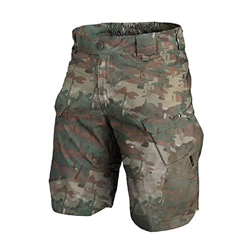 Cargo Männer Hosen Kurz Herren Kurze Hose im Cargo-Stil, Bequeme Sommer Shorts für Freizeit & Outdoor, Leichte Camouflage Cargohose Regular Fit mit Vielen Taschen Army Green M von Generic