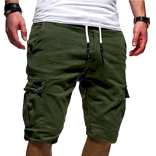 Cargo Shorts Herren, Kurze Hosen Herren Lässig Lose Sporthose Regulär Fit Sommerhose Vintage Kurze Hosen Einfarbig Baumwolle Cargohose Mit Taschen Freizeithose Weich Bequem Laufshorts Bermuda Short von Generic