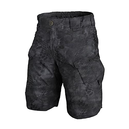 Cargo Shorts Männer Große Größen Herren Kurze Hose im Cargo-Stil, Bequeme Sommer Shorts für Freizeit & Outdoor, Leichte Camouflage Cargohose Regular Fit mit Vielen Taschen Black XXXL von Generic