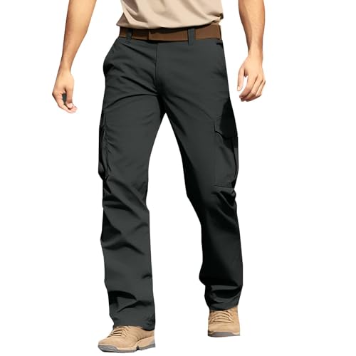 Cargo-Sweathose für Herren mit Taschen, lässig, weich, Sport, Workout, Wandern, Jogger, athletische Sweathose, mehrere Taschen, Dunkel_Grau, 4X-Groß von Generic